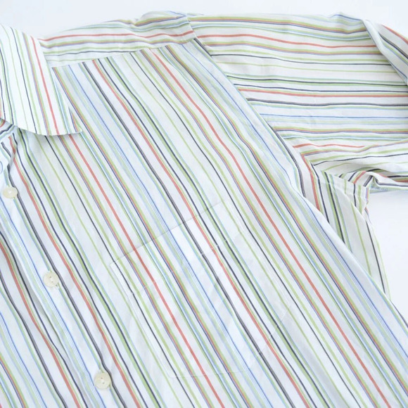 Dolce And Gabbana White And Blue Stripe Button Down Dress Shirt Size  16/41 - Picture 9 of 10